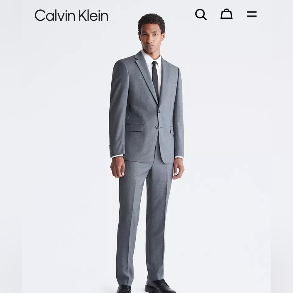 Calvin Klein 100% wool NWT suit slim fit size jacket 40S & pants 40IN x 33W